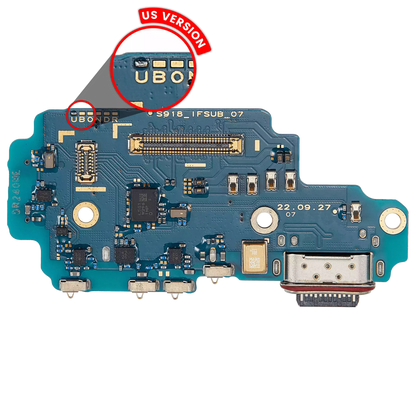Data Connector(Charging Port) Samsung Galaxy S23 Ultra Used OEM Grade A Reclaim(A) Phantom Black