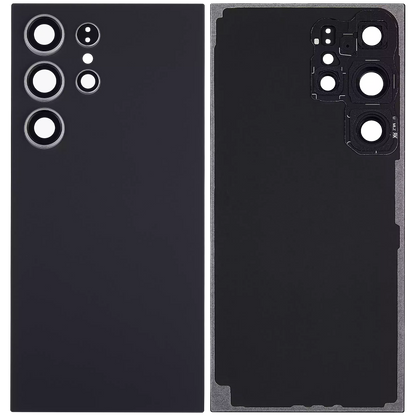 Back Cover Glass With Camera Lens For Samsung Galaxy S24 Ultra Aftermarket Titanium Black