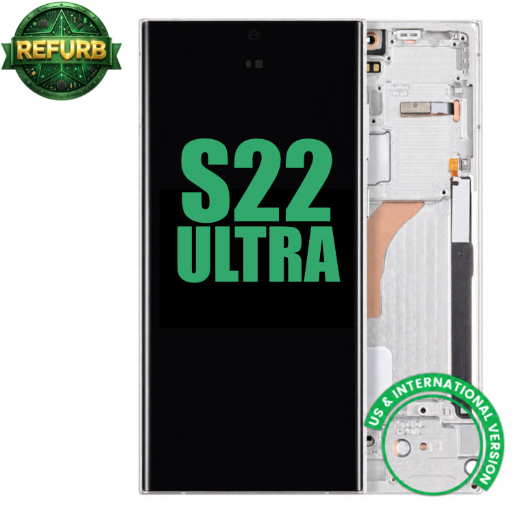 Display with frame (LCD/OLED/LCM/Screen)(US & International Version) For Samsung Galaxy S22 Ultra