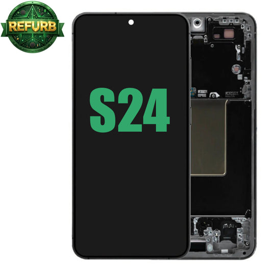 Display with frame (LCD/OLED/LCM/Screen) For Samsung Galaxy S24 Onyx Black
