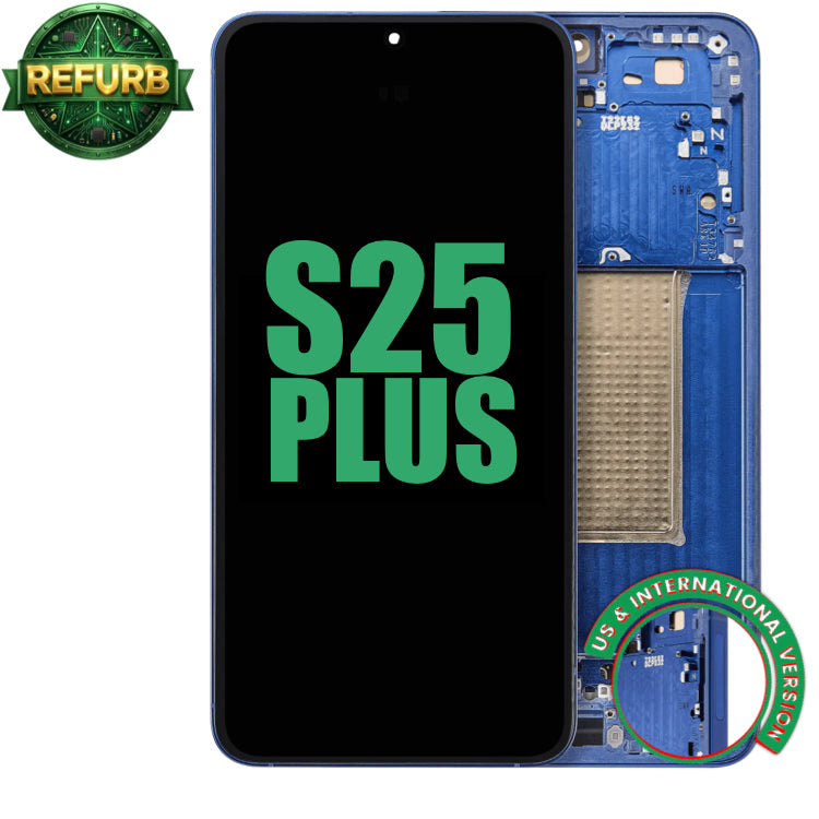 Display with frame (LCD/OLED/LCM/Screen) (US & International Version) For Samsung Galaxy S25 Plus Navy