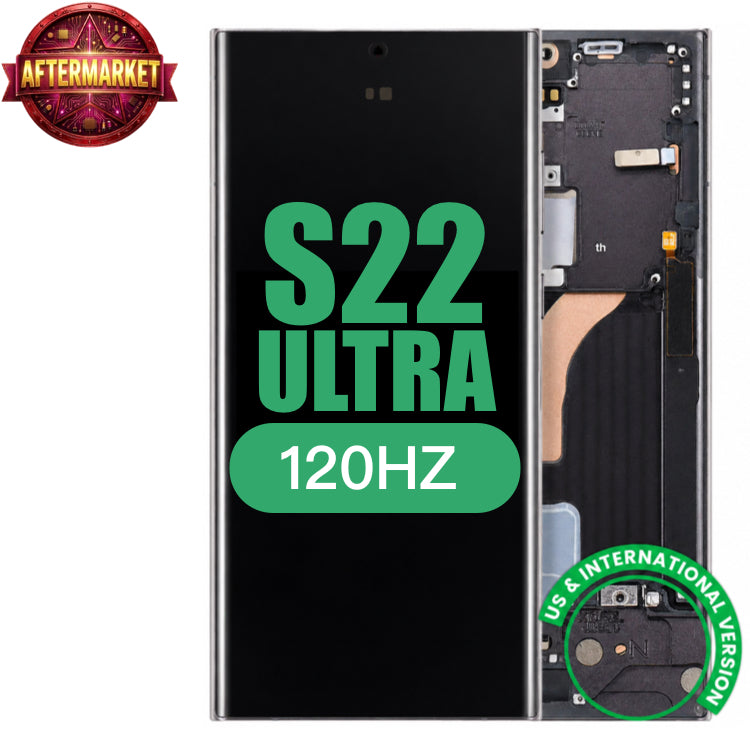 Display with frame (LCD/OLED/LCM/Screen)(US & International Version) For Samsung Galaxy S22 Ultra
