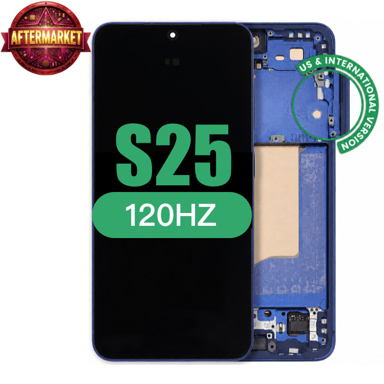 Display with frame (LCD/OLED/LCM/Screen) For Samsung Galaxy S25 Navy
