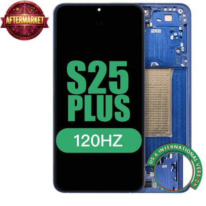 Display with frame (LCD/OLED/LCM/Screen) (US & International Version) For Samsung Galaxy S25 Plus Navy