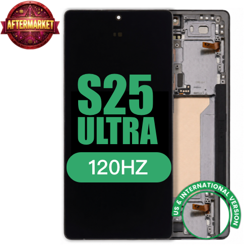 Display with frame（LCD/OLED/LCM/Screen）For Samsung Galaxy S25 Ultra Titanium Black